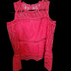 Red Hot Cold Shoulder Top